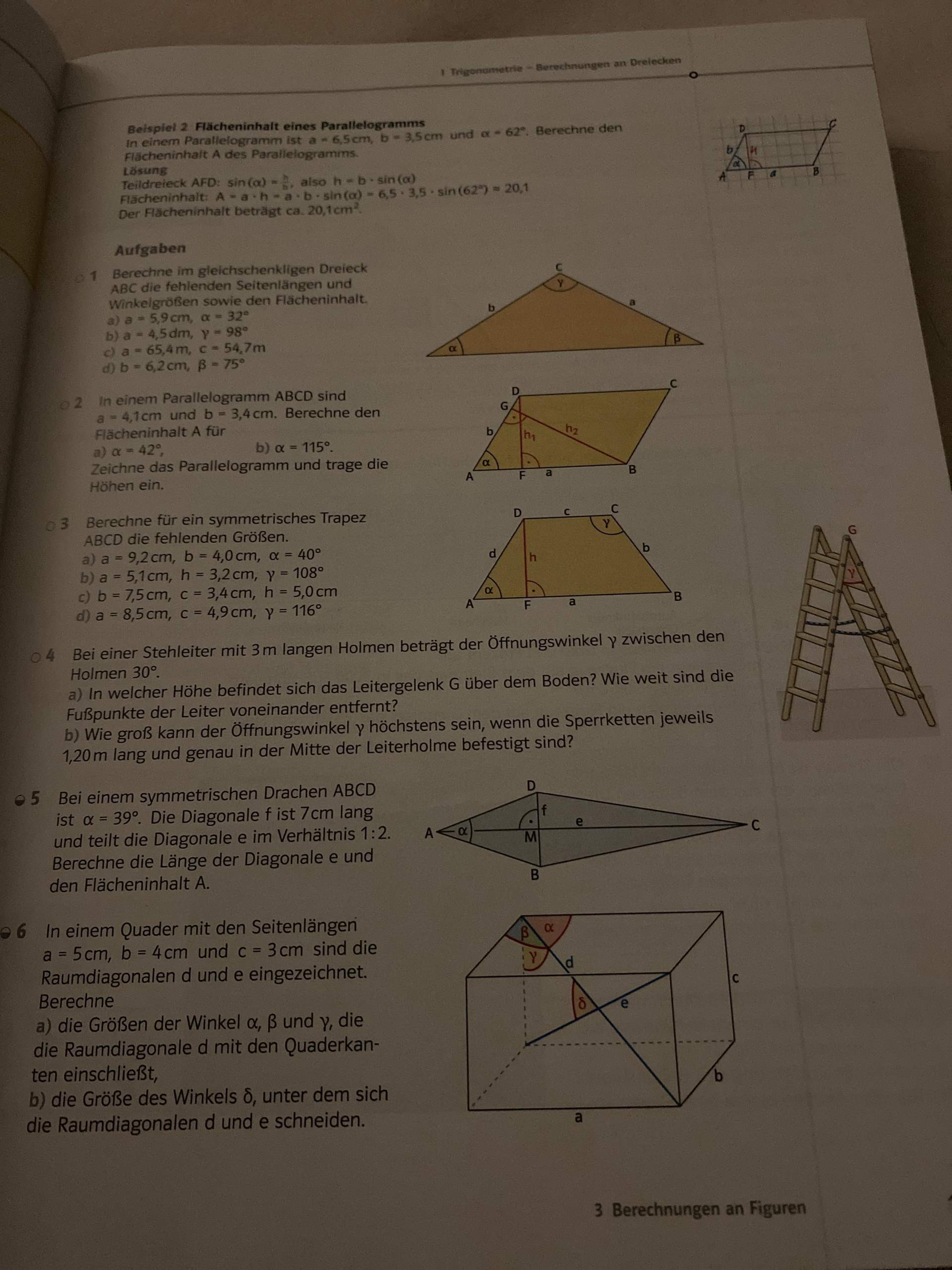 Trigonometrie Berechnungen An Figuren Mathematik Rechnen Geometrie Trigonometrie Berechnungen An Figuren Mathematik Rechnen Geometrie