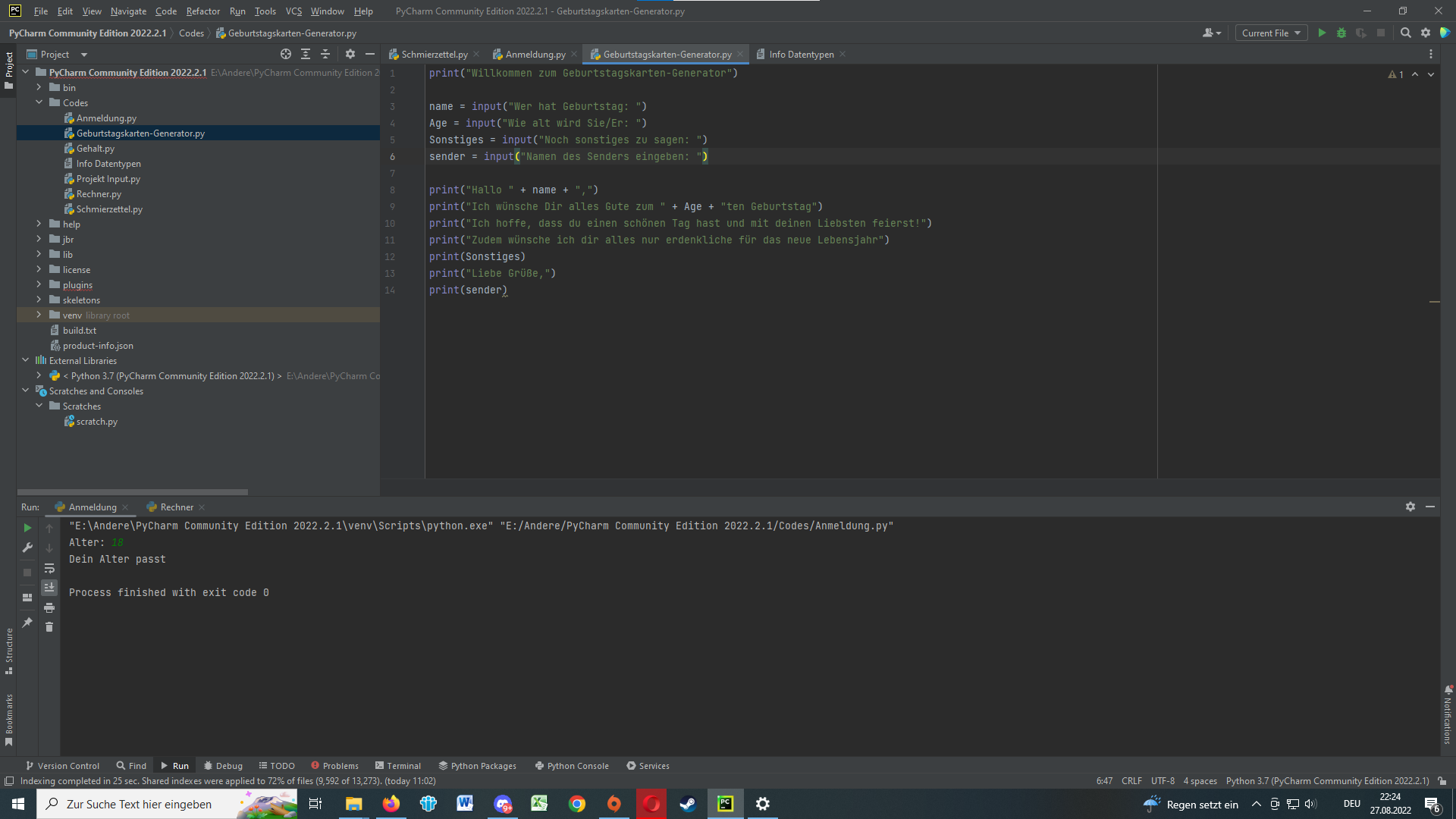True False mit Python und input? (Computer, programmieren, Python 3)
