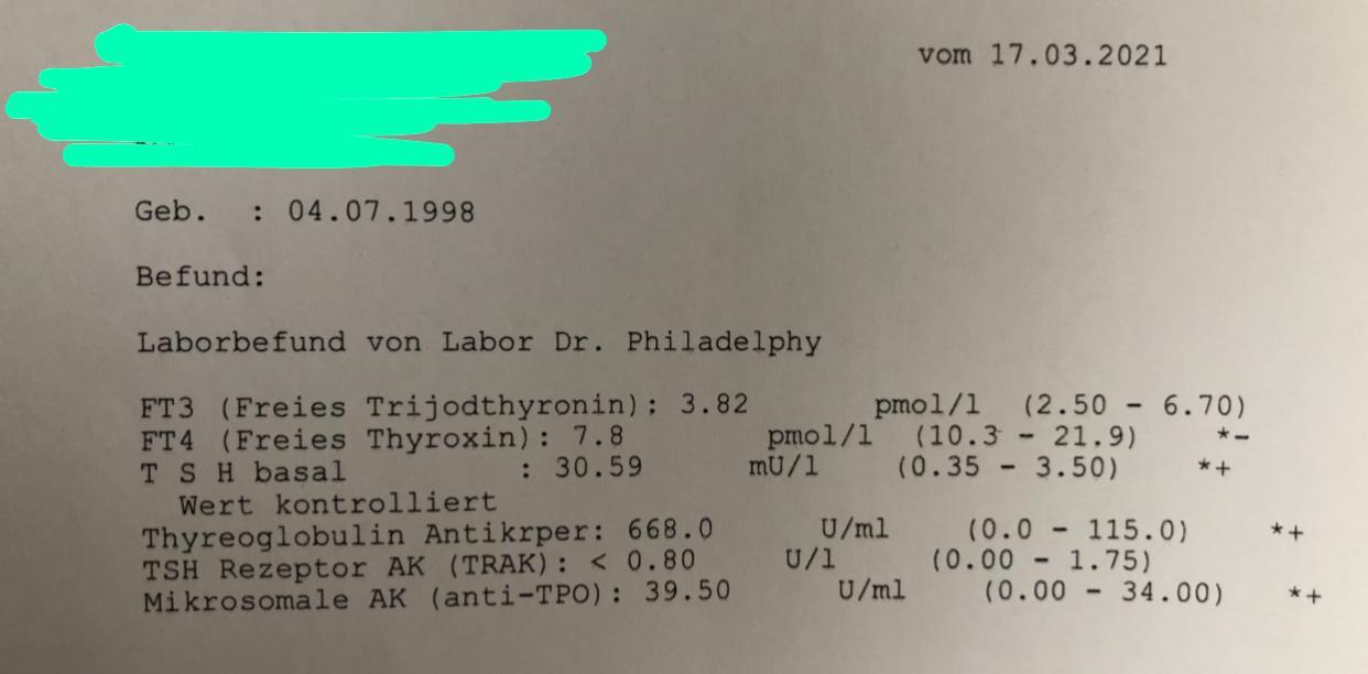 TSH Wert ber 30 Gesundheit Und Medizin Krankheit Schilddr se 