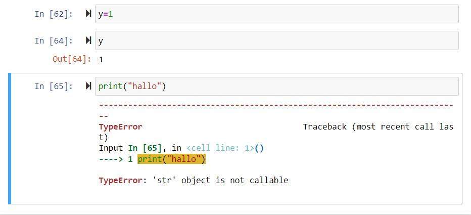 TypeError bei einfacher Print Funktion Python, Jupyter Notebook ...