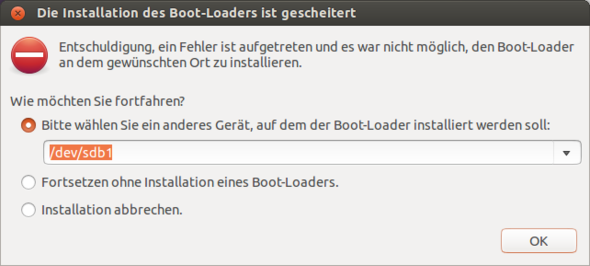Bootloader Fehler - (Installation, Linux, Ubuntu)
