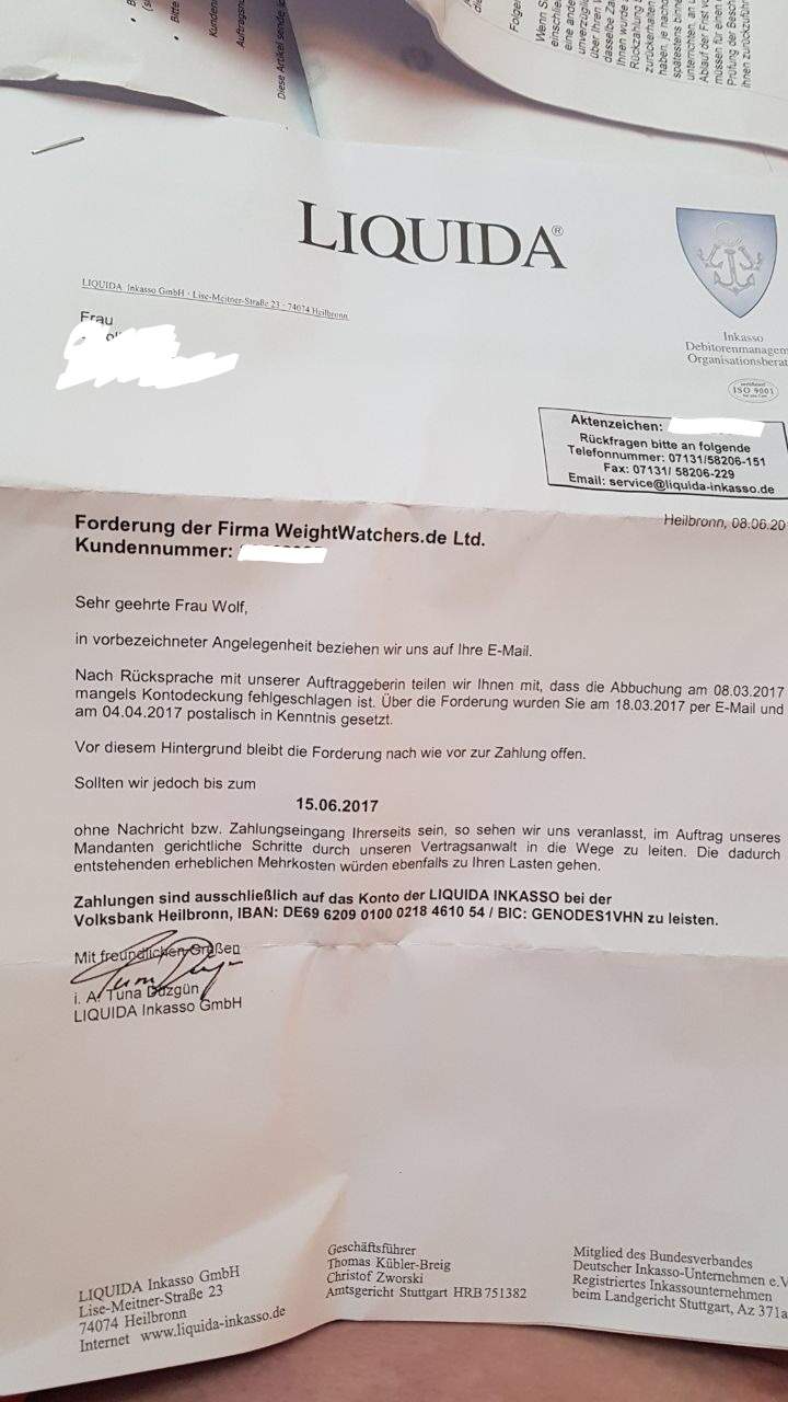 Überhöhte Inkassokosten Liquida Inkasso? (Anwalt)