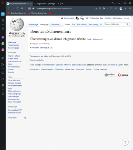 Übersetzter Wikipedia Artikel lässt sich nicht finden?
