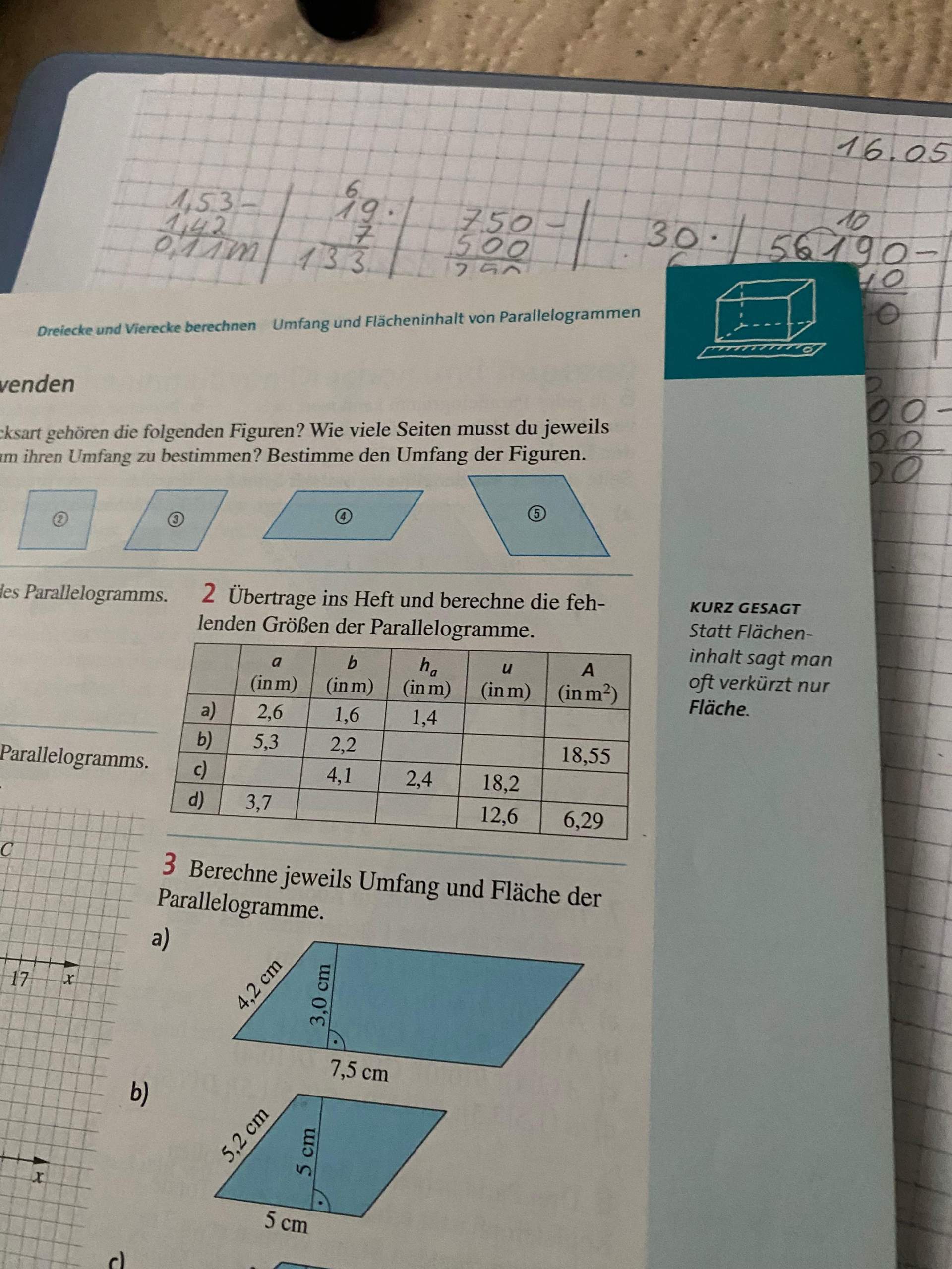 Berechne Die Oberfläche Eines Würfels Übertrage ins Heft und berechne die fehlenden Großen der