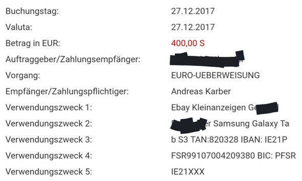 Überweisungsbestätigung Überweisungsbestätigung