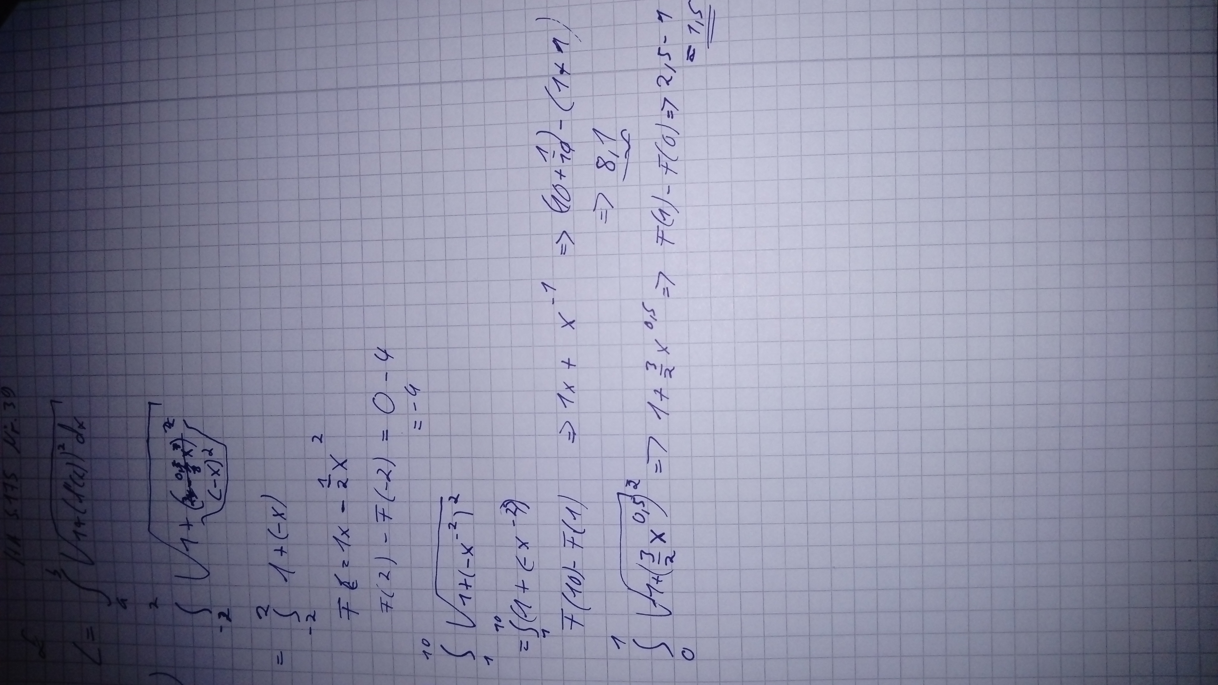 Übung Bogenlänge Integral, Ratschlag? (Schule, Mathe, Mathematik)