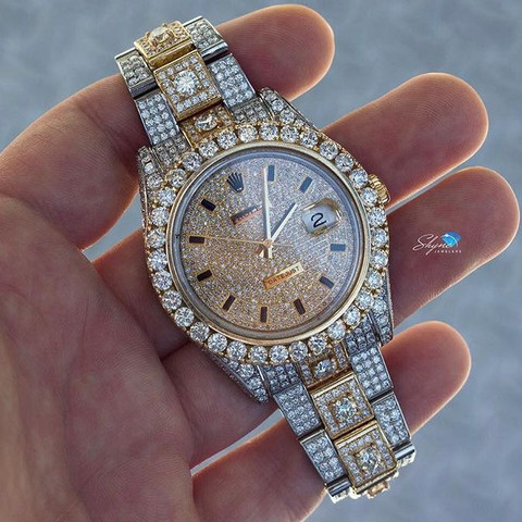 Iced Out Uhr von einem amerikanischen Juwelier - (Schmuck, Uhr, Handwerk)