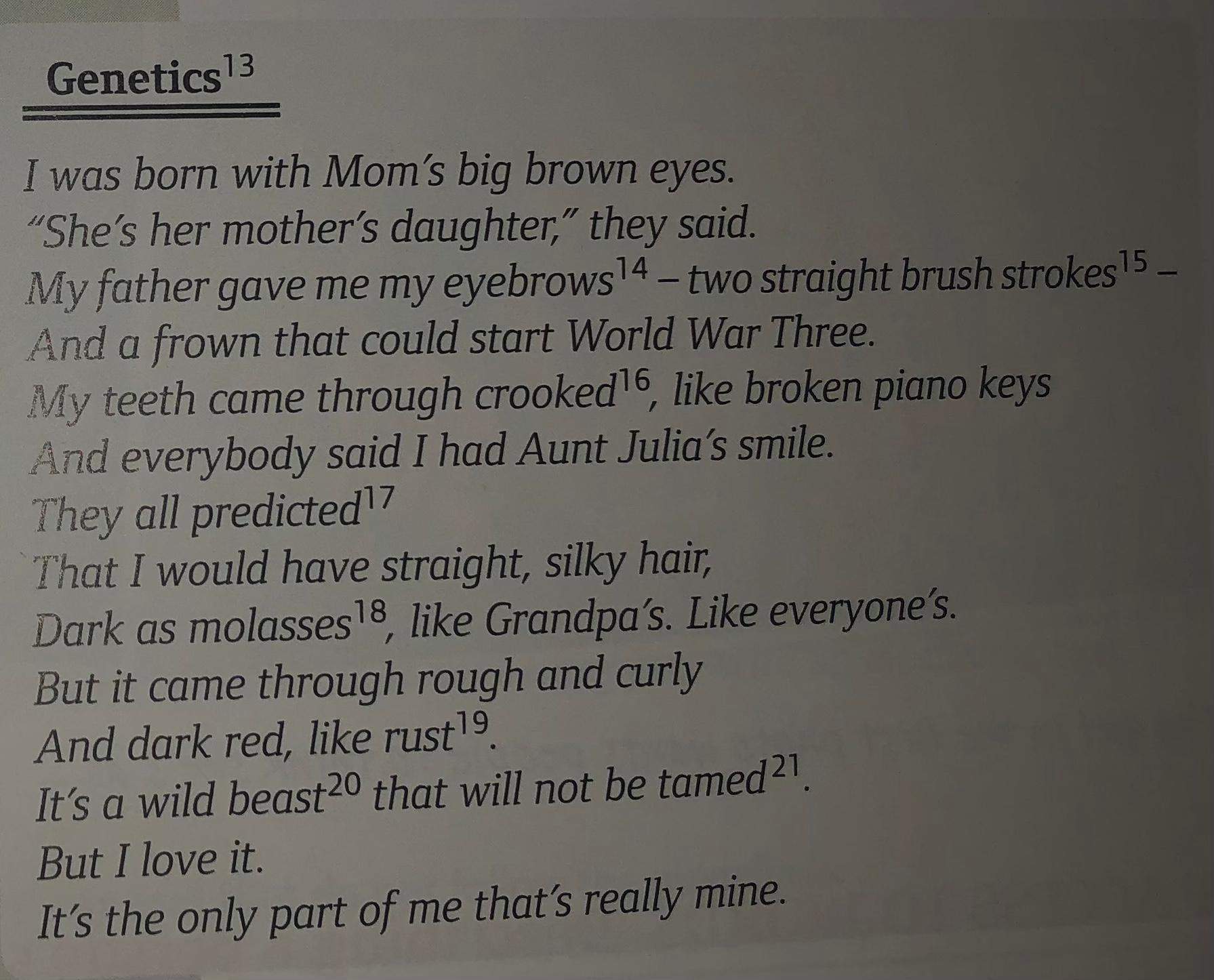 Um was geht es in diesem Poem? (Englisch, Gedicht, Interpretation)
