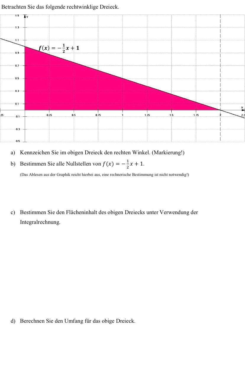 Bestimmen Sie Das Integral Mithilfe Von Dreiecks Und Rechtecksflächen Umfang dreieck integral? (Schule, Mathematik)