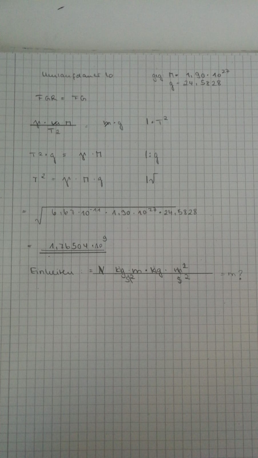 Umlaufzeit Des Io Berechnen Jupitermond Physik Astronomie Mond