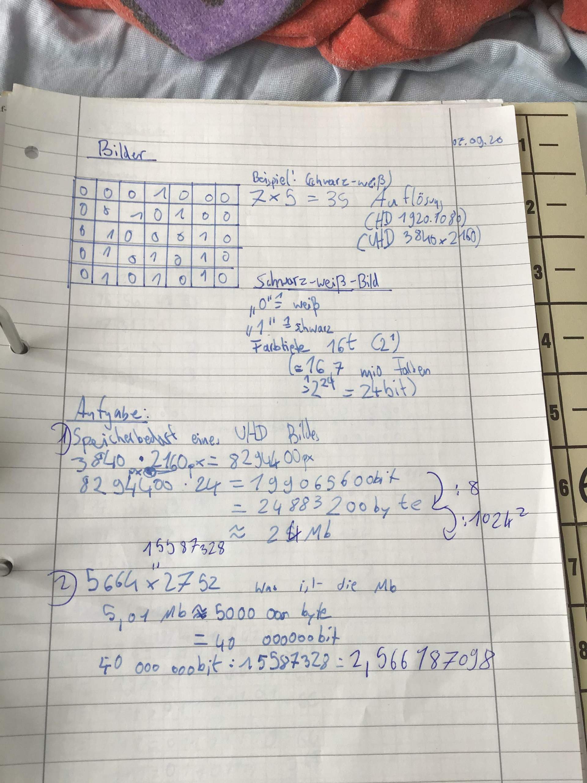 Umrechnung bit in byte und Mb? (Computer, Technik, Technologie)