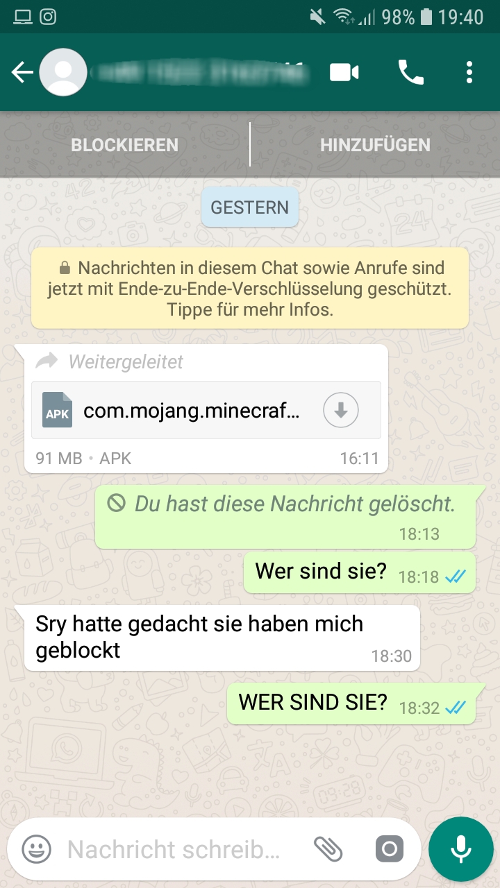 Unbekannte Nummern schreiben mir auf Whatsapp? (Handy, Smartphone, Samsung)