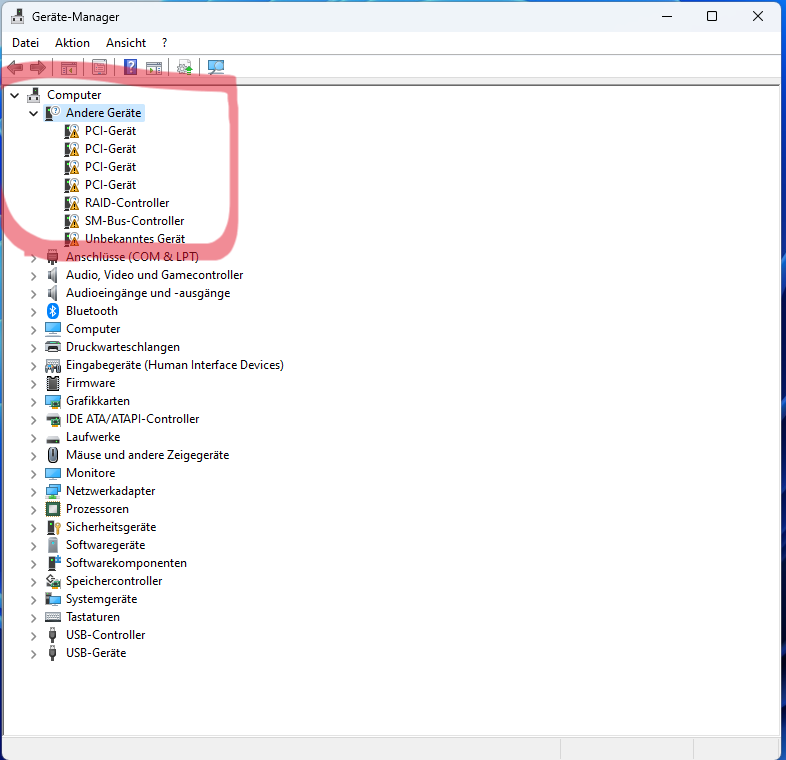 Unbekanntes Gerät im Geräte-Manager? (Microsoft, Windows 11)