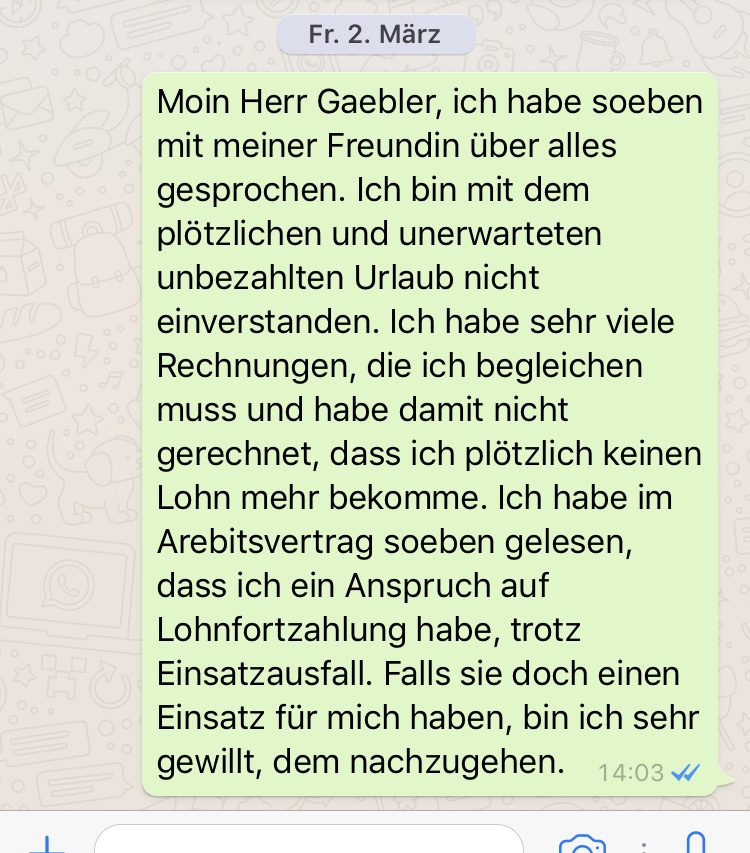 Unbezahlter Urlaub Arbeitgeber Antwortet Nicht Mehr Arbeitsrecht Kundigung Kundigungsfrist