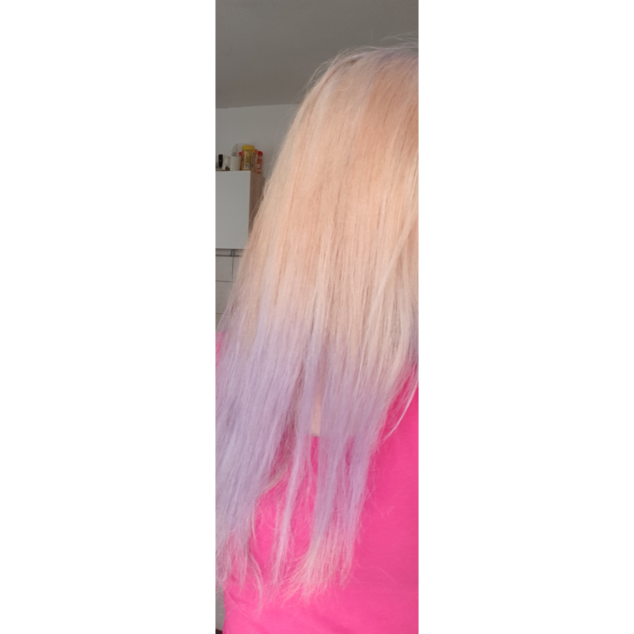 unfall lila haare blondieren beauty