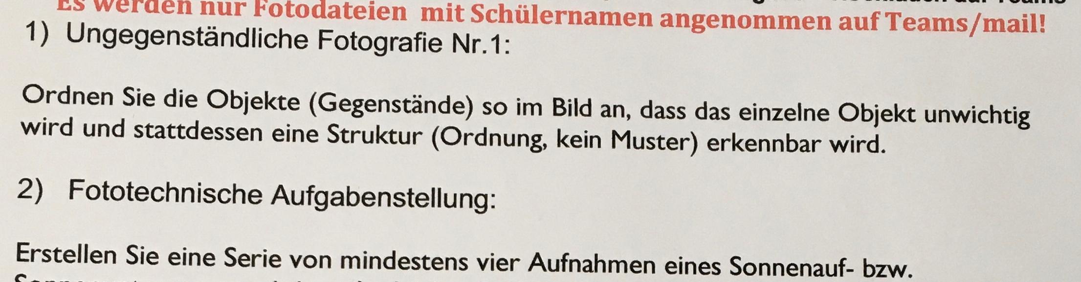 Ungegenstandliche Fotografie Schule Foto Kunst