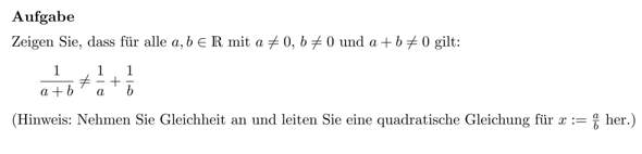 Ungleichung beweisen/Herleitung einer quadratischen Gleichung?