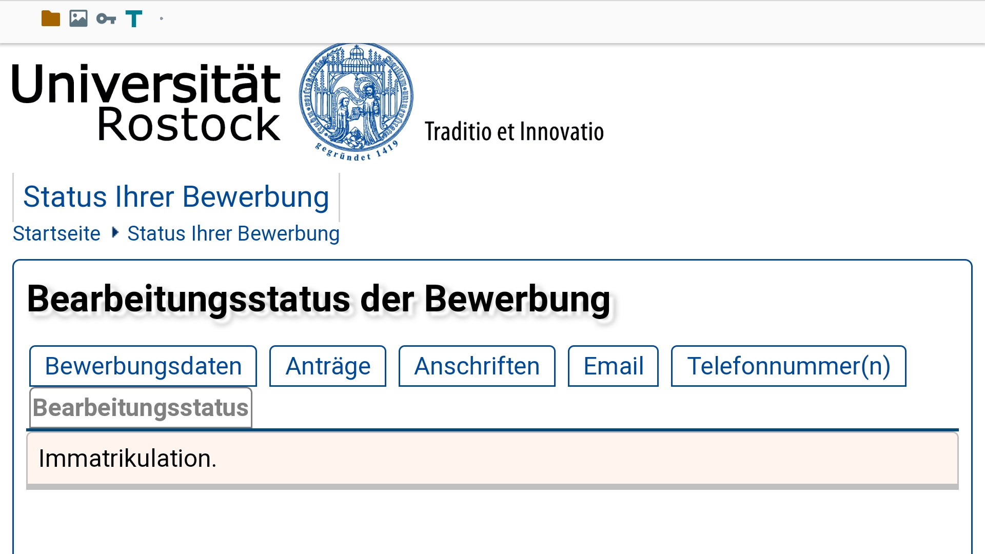 Uni Rostock Bin ich jetzt immatrikuliert (siehe Bild)? (Ausbildung
