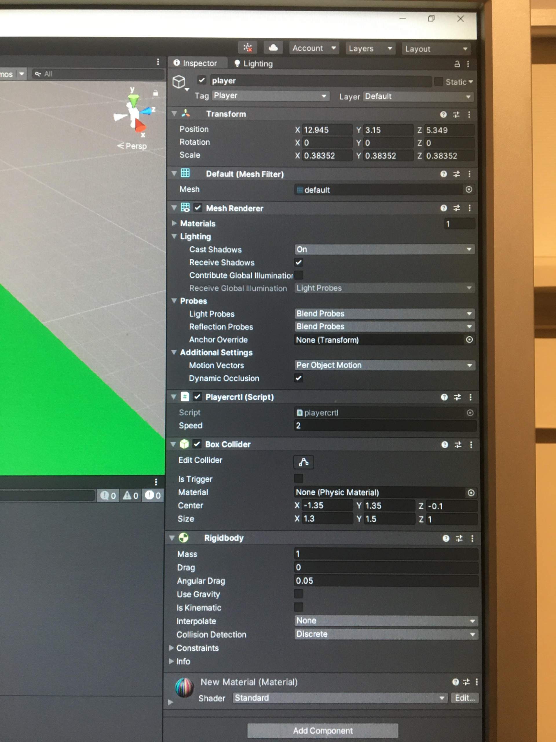 Unity 3D der collider funktioniert zwar (kann nicht durch