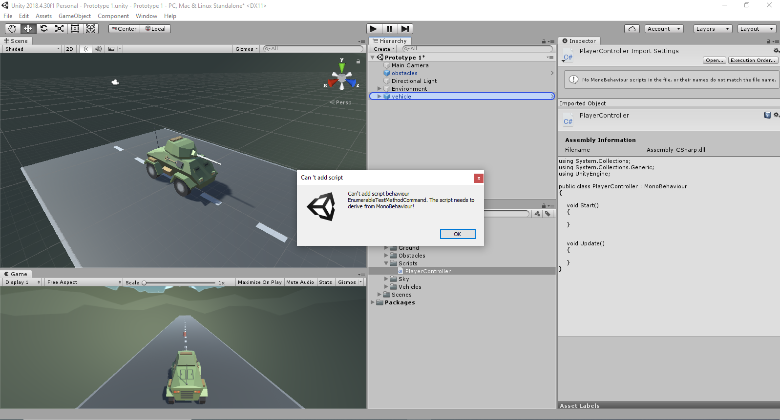 Unity, no monoBehavior, can't add script? (Computer, Technik, Spiele ...