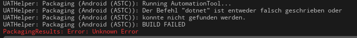 Unreal Engine 5 Android Packaging Fehler ? (sdk)