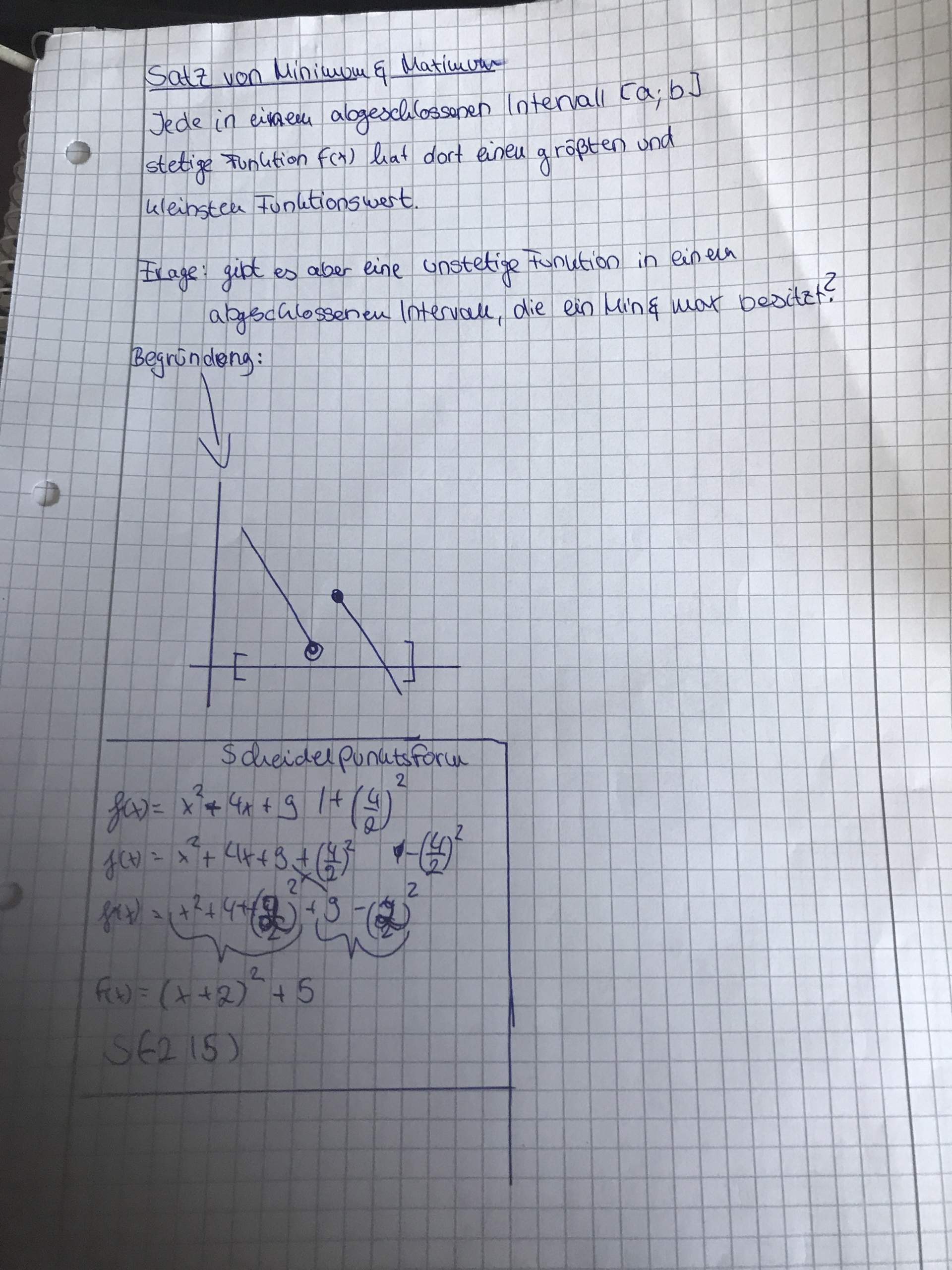 unstetig=Minimum und Maximum? (Schule, Mathematik)