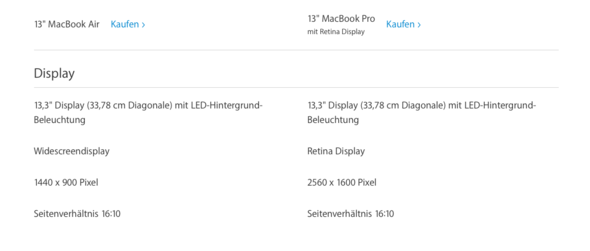 http://www.apple.com/de/mac/compare/results/?product1=macbook-air-13&product2=ma - (Apple, MacBook, retina display)
