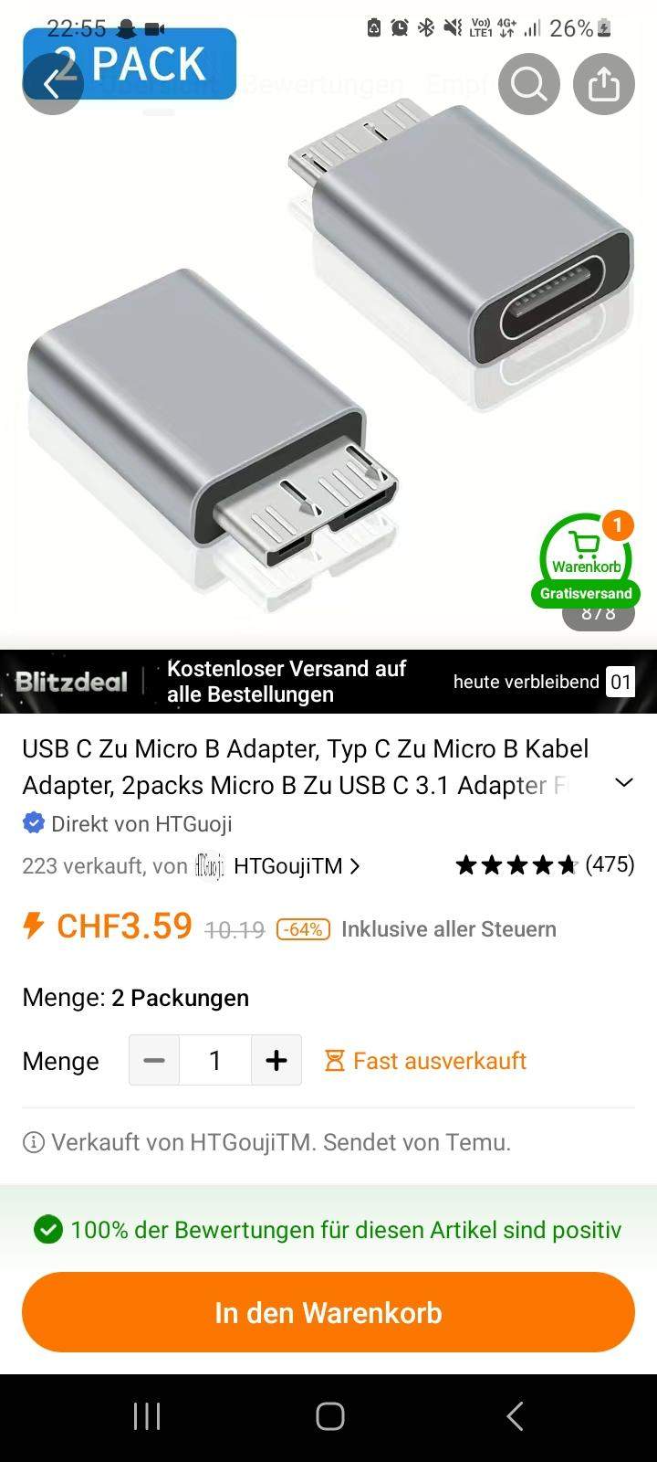 USB C AUF Micro USB-B Adapter? (Computer, Speicherkarte, Online-Shopping)