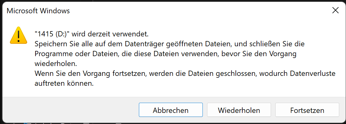 USB-Stick auswerfen geht nicht? (Computer, Technik, Informatik)