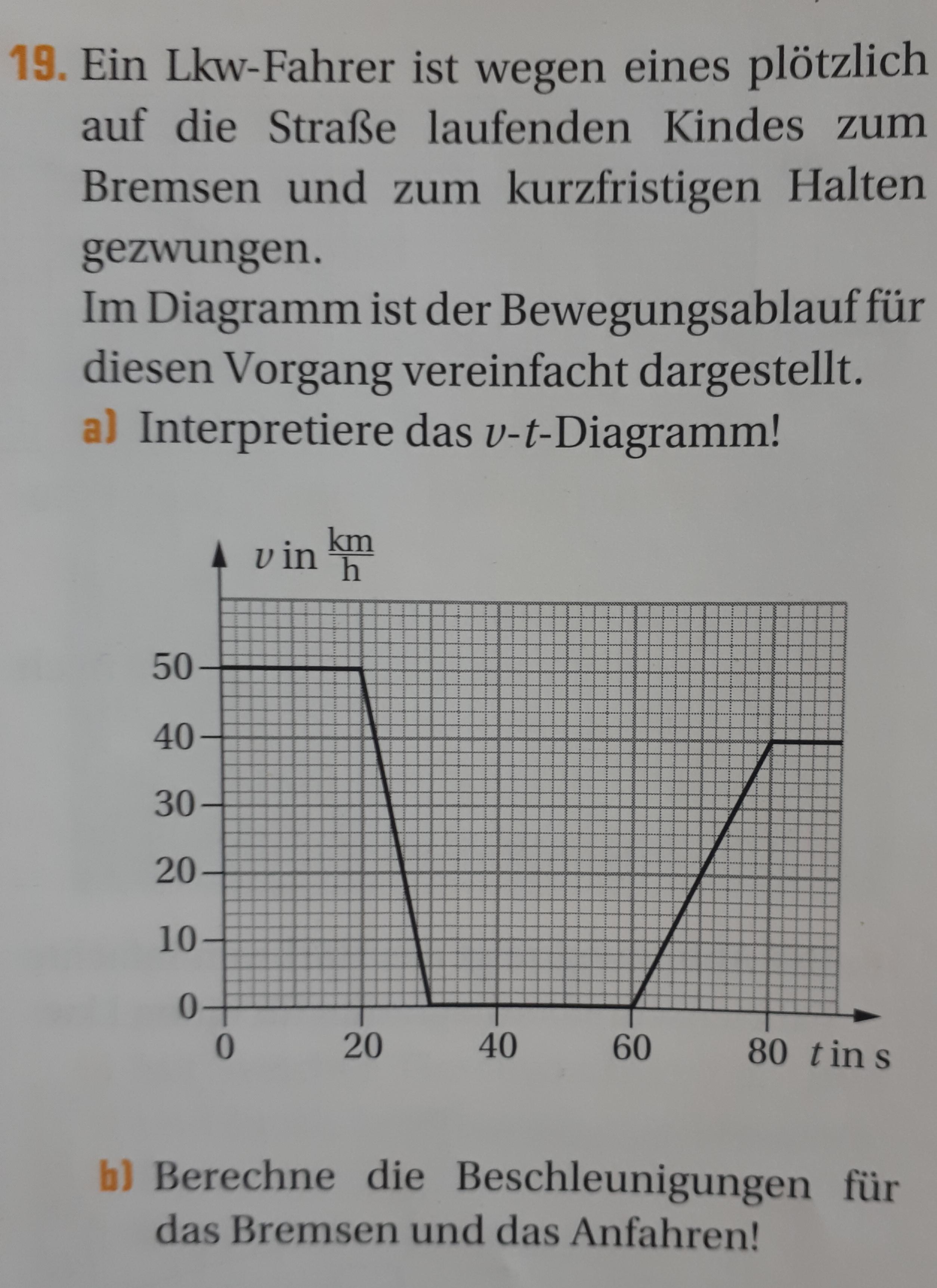 v-t-Diagramm interpretieren/Beschleunigung berechnen? (Physik)