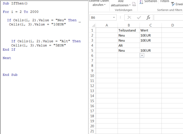 Vba Schleife If Then Computer Programmieren