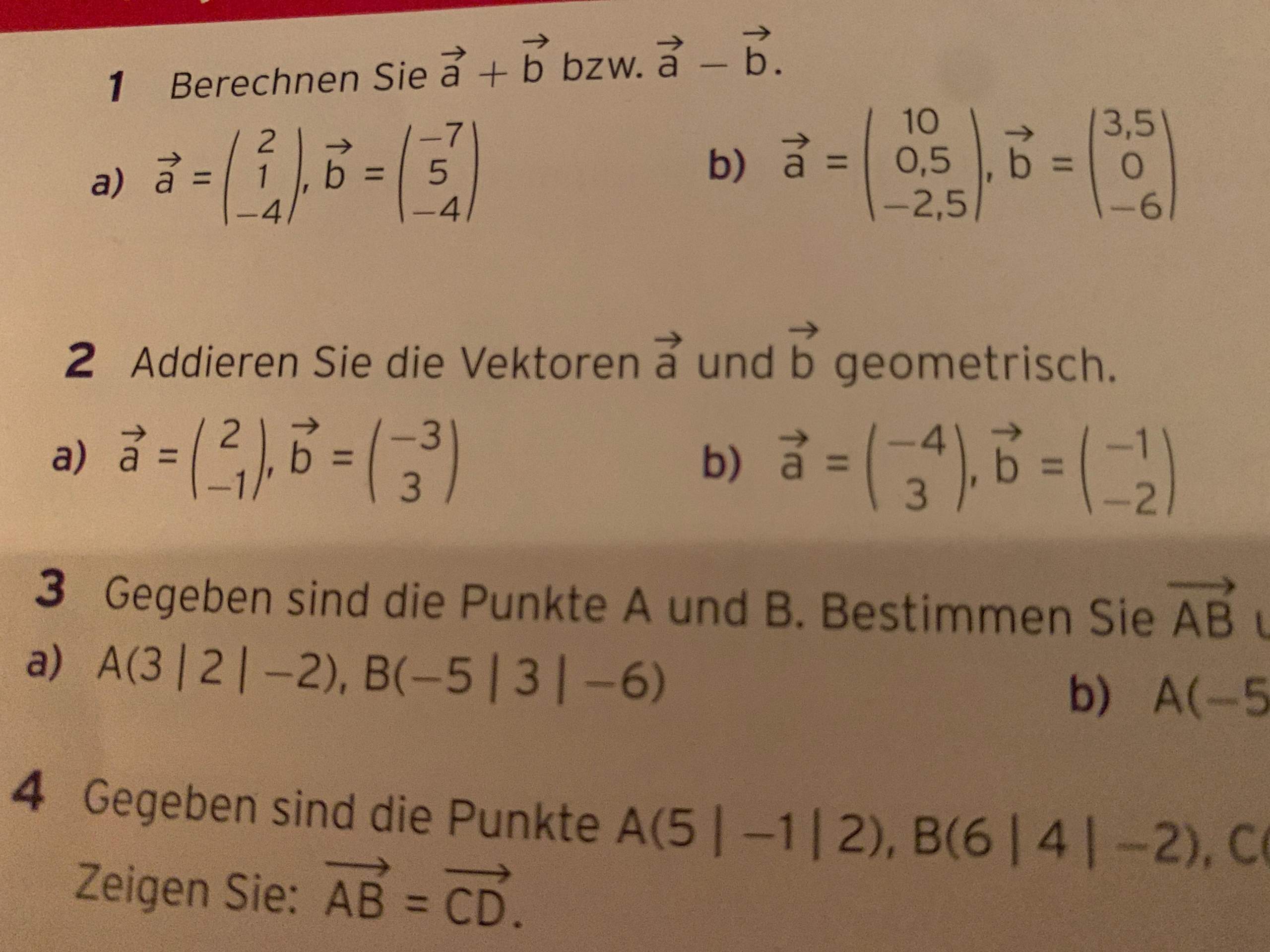 Vektoren geometrisch addieren? (Mathe)