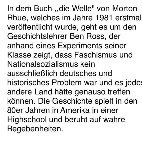 Verbesserungsvorschlage Zur Inhaltsangabe Von Die Welle Von Morton Rhue Schule Deutsch Sprache