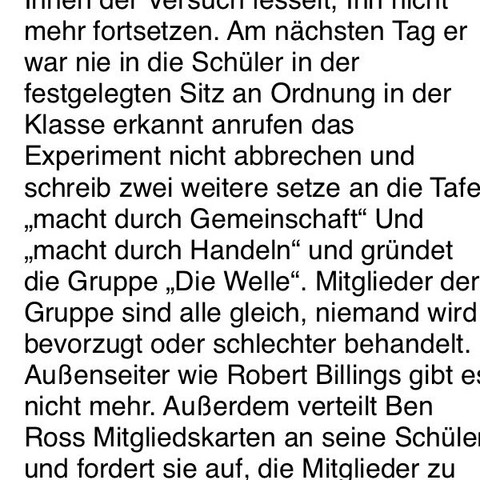 Verbesserungsvorschlage Zur Inhaltsangabe Von Die Welle Von Morton Rhue Schule Deutsch Sprache