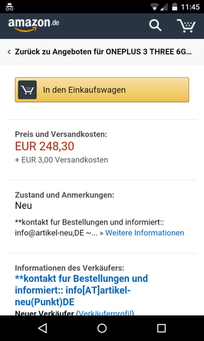 Hier das Angebot - (Amazon, Betrug, Marketplace)
