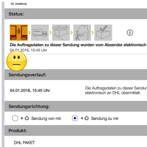 Verkäufer meldet abgeschickt aber DHL App meldet nur elektronisch Lieferungsdaten erhalten. Was ist nun richtig?