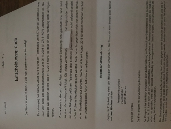 Versäumnisurteil Einspruch 2 Wochen Zeit? (Mietrecht, Anwalt)