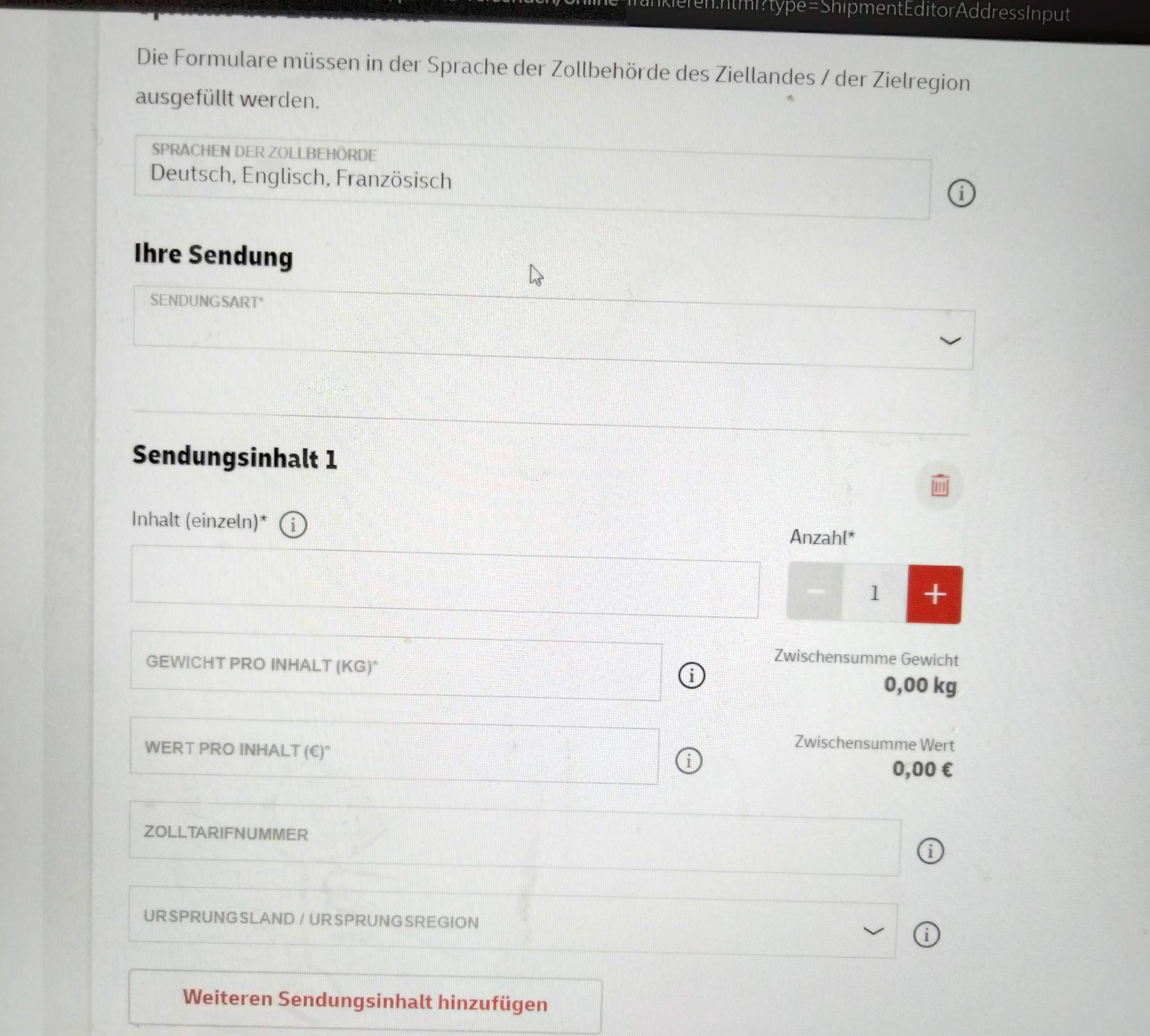 Versand in die Schweiz(Zoll)? (Post, Paket, DHL)