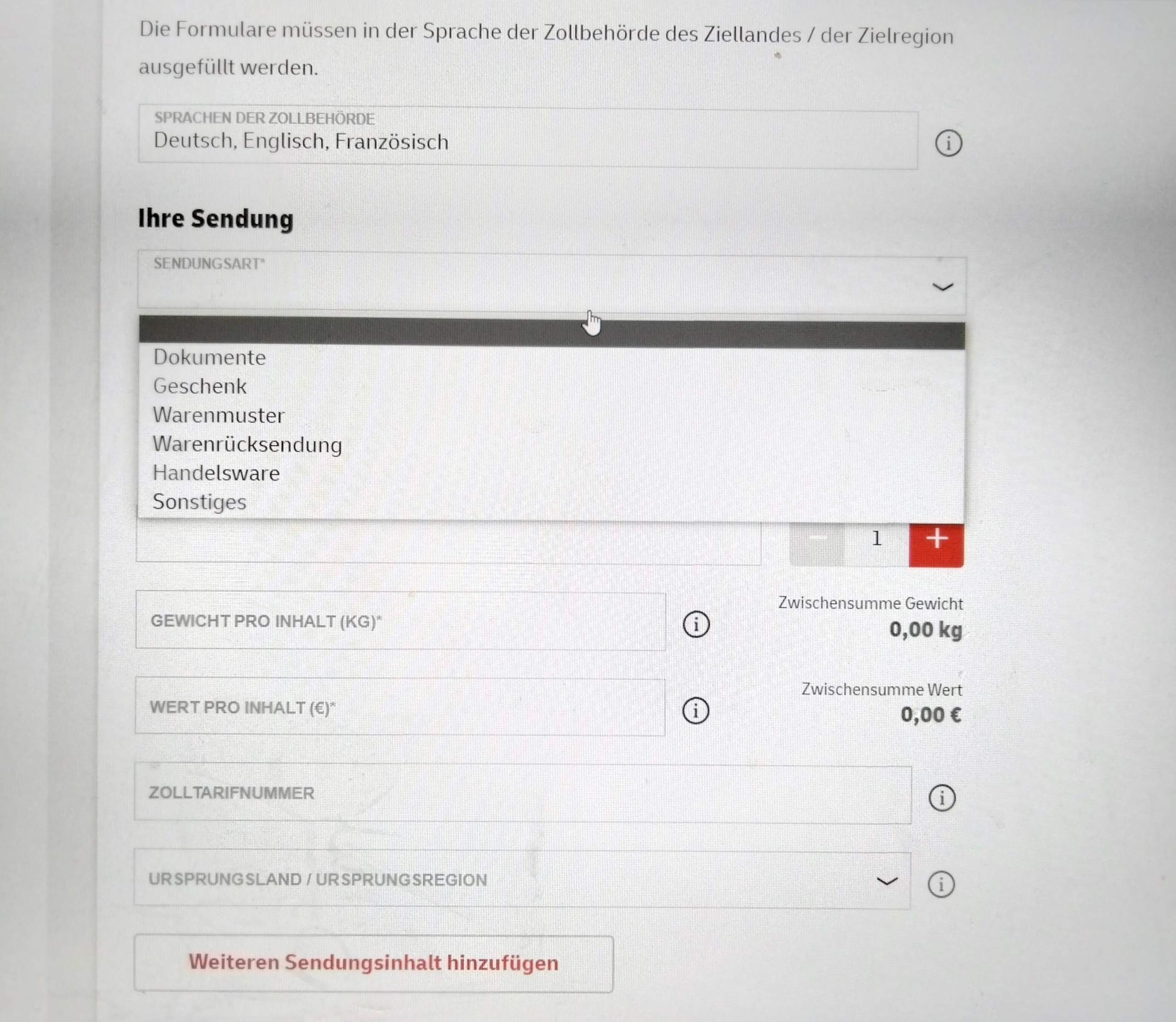 Versand in die Schweiz(Zoll)? (Post, Paket, DHL)