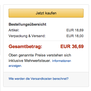Siehe Versandkosten (18€) - (Amazon, Versandkosten, medimops)