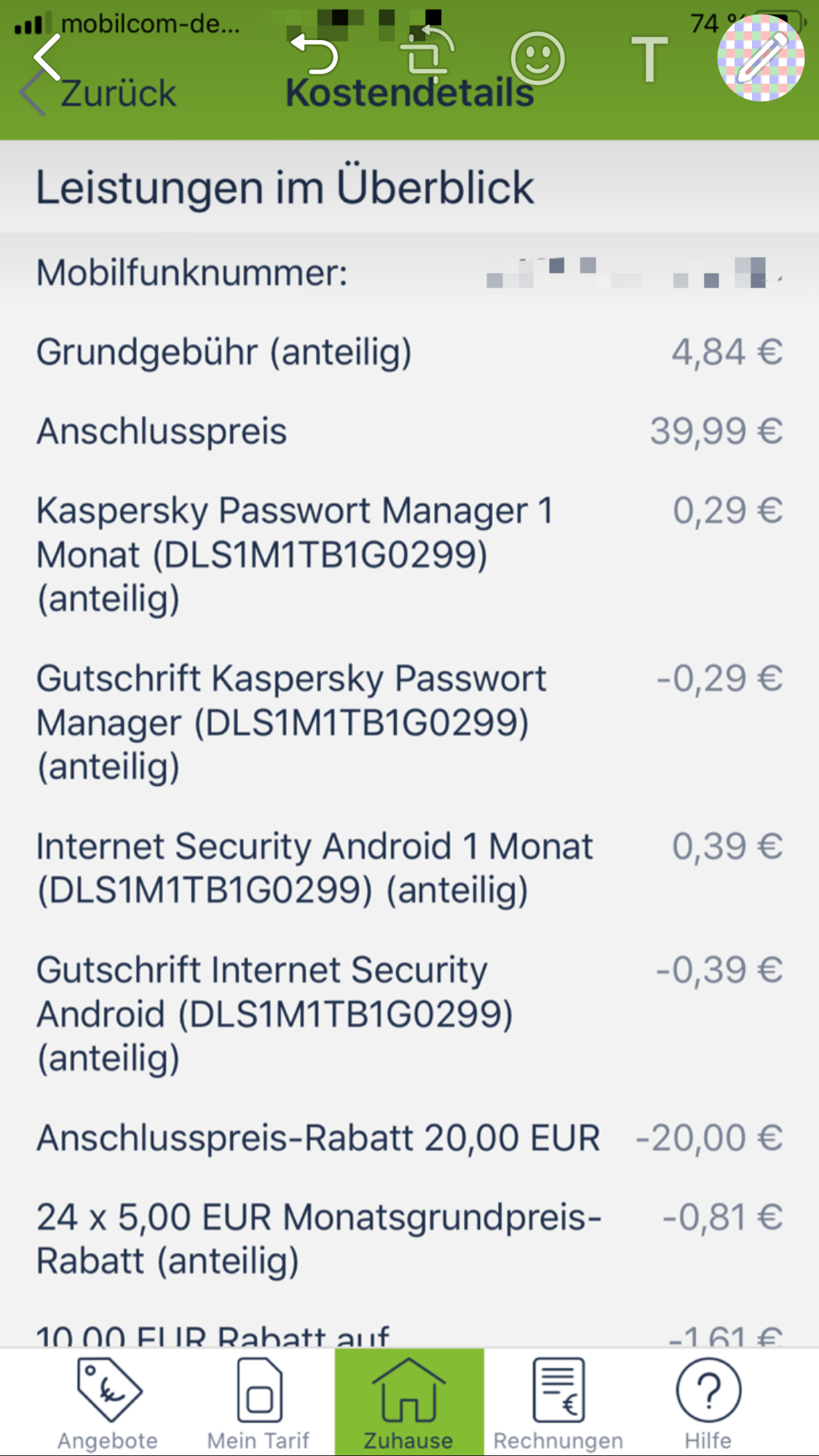 Vertrag bei Mobilcom Debitel gestern gemacht aber App sagt irwas? (Technik, Handy, Technologie)