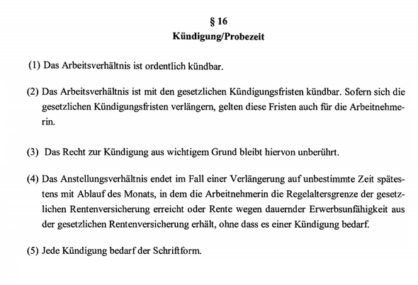Vertragliche Kündigungsfrist für Arbeitnehmer verkürzbar? (Arbeitsrecht, Kündigung)