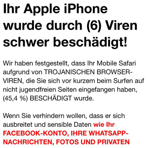 Screenshot 1 - (Smartphone, iPhone, Virus)