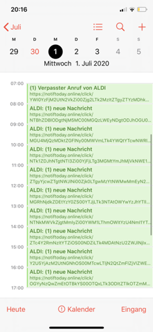 Virus Im Iphone Kalender Werbung It Aldi