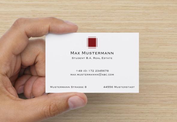 Visitenkarte Fur Student Leinen Oder Mattpapier Arbeit Bewerbung Werbung