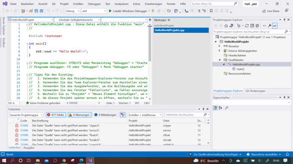 Visual Studio beim Debuggen wird es nicht ausgeführt?