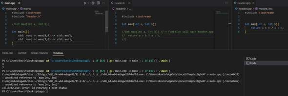 Visual Studio Code - returned 1 exit status? (Computer, programmieren ...