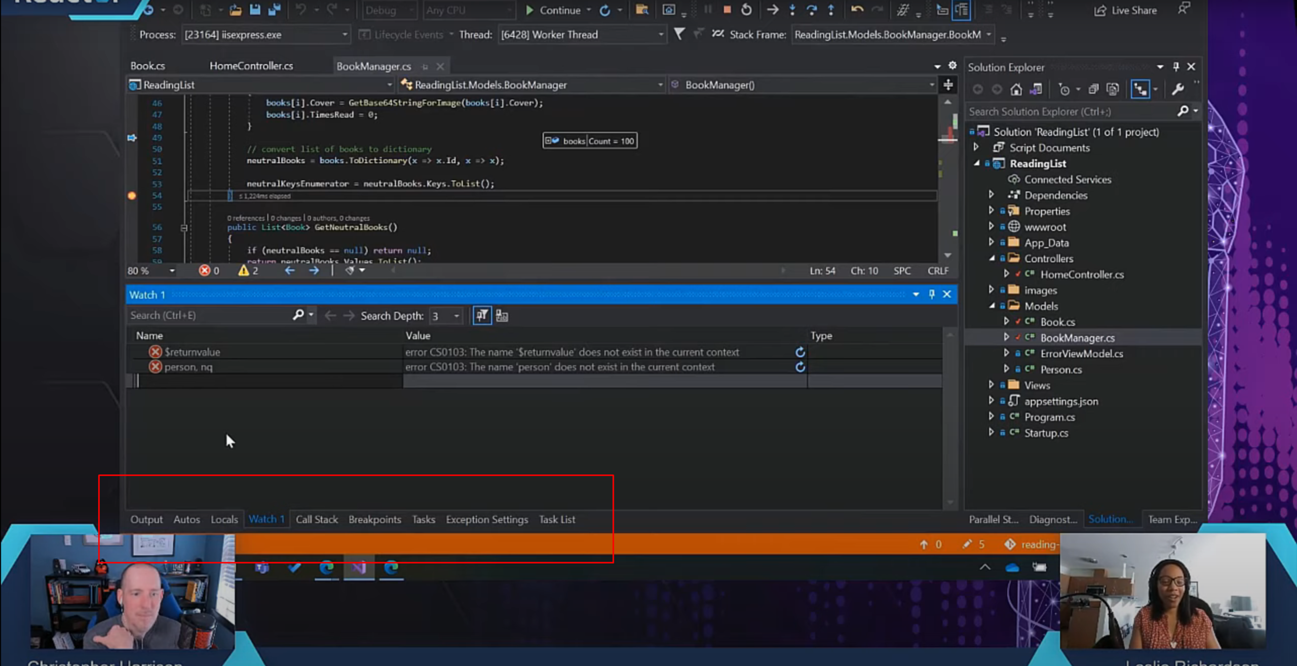 Visual Studio: Wie kriege ich diese Leiste? (Code, C Sharp, Debug)