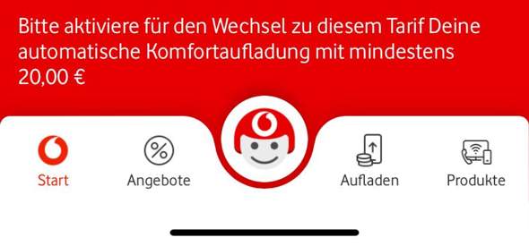 Vodafone callya Tarif Wechsel geht n nicht? (Internet, Vertrag, Telefon) | Prepaid Guthaben