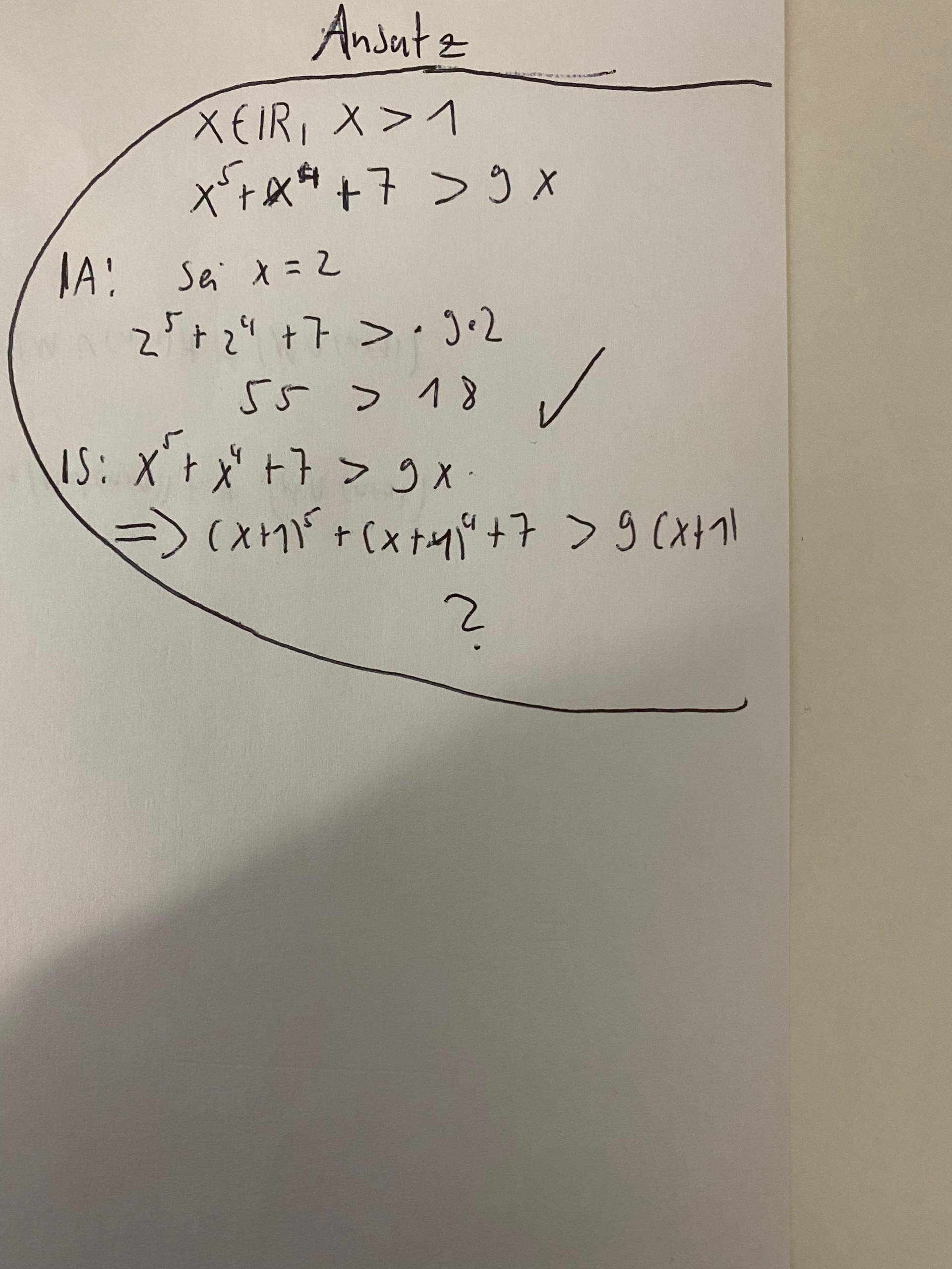 Vollständige induktion bei Ungleichungen? (Mathematik, Abitur, Universität)
